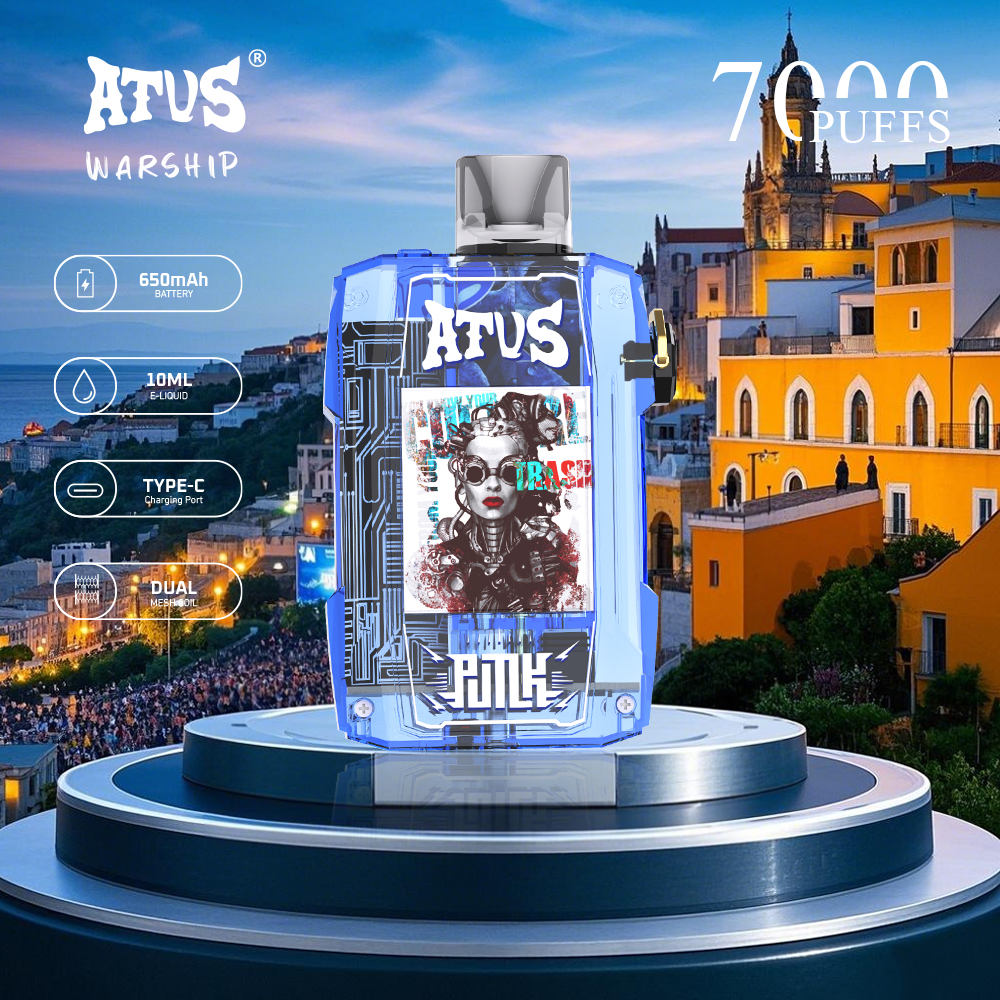DE012 7000 Puffs Cigarro eletrónico descartável com fluxo de ar recarregável e ajustável