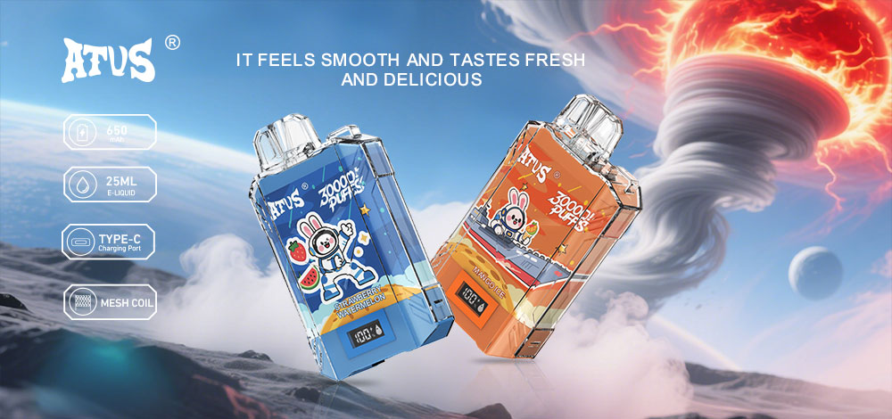 DE017 30000 Puffs Vape descartável com ecrã LED e fluxo de ar ajustável ATVS Vape