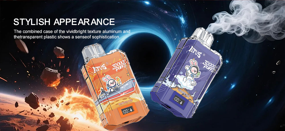 DE017 30000 Puffs Vape descartável com ecrã LED e fluxo de ar ajustável ATVS Vape