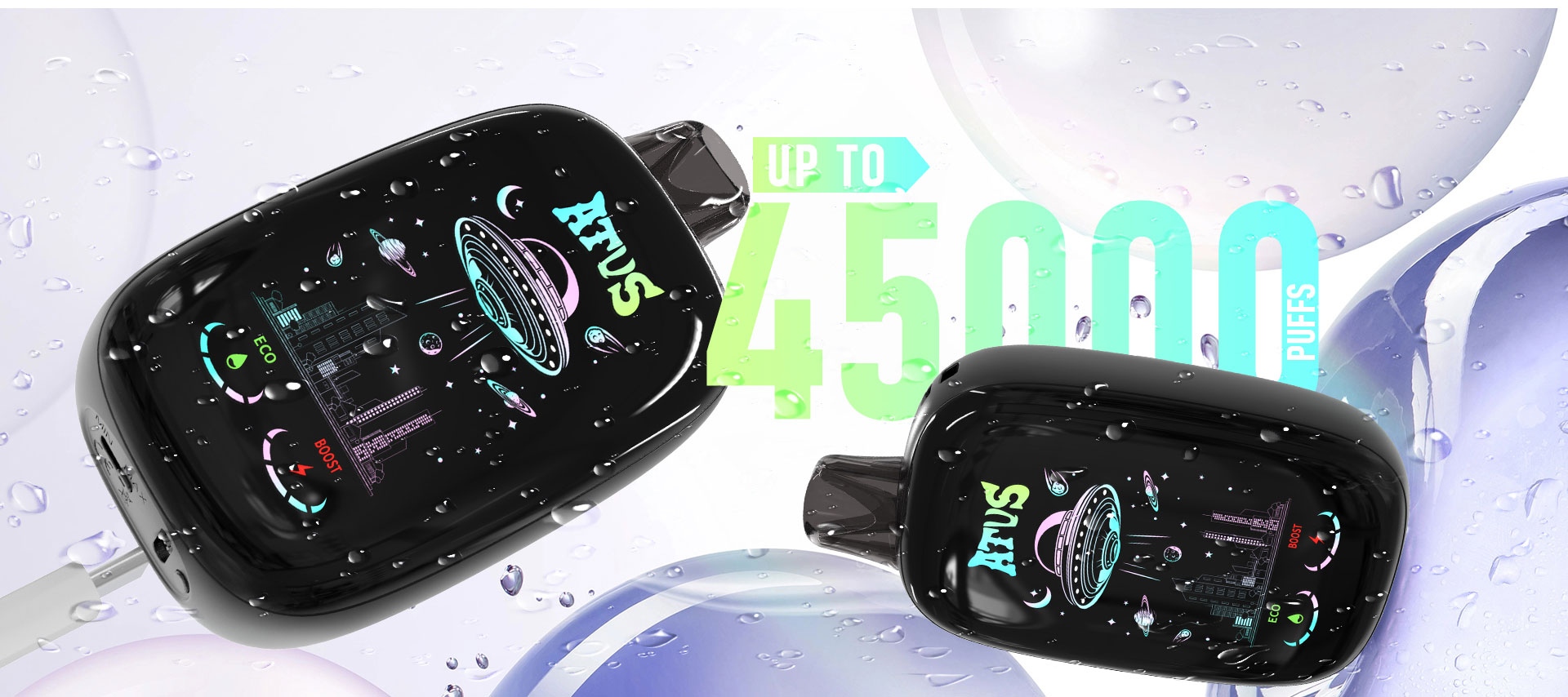 DE027 45000 Puffs 28ml Vape Descartável com Ecrã Touchscreen Recarregável e Fluxo de Ar Ajustável ATVS Vape